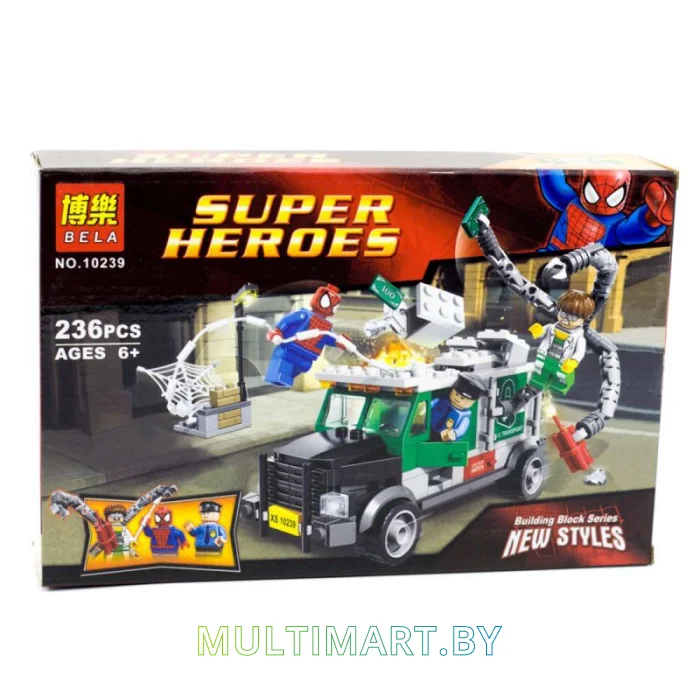 Конструктор Bela Super Heroes Человек-Паук против Осьминога: ограбление грузовика (10239)
